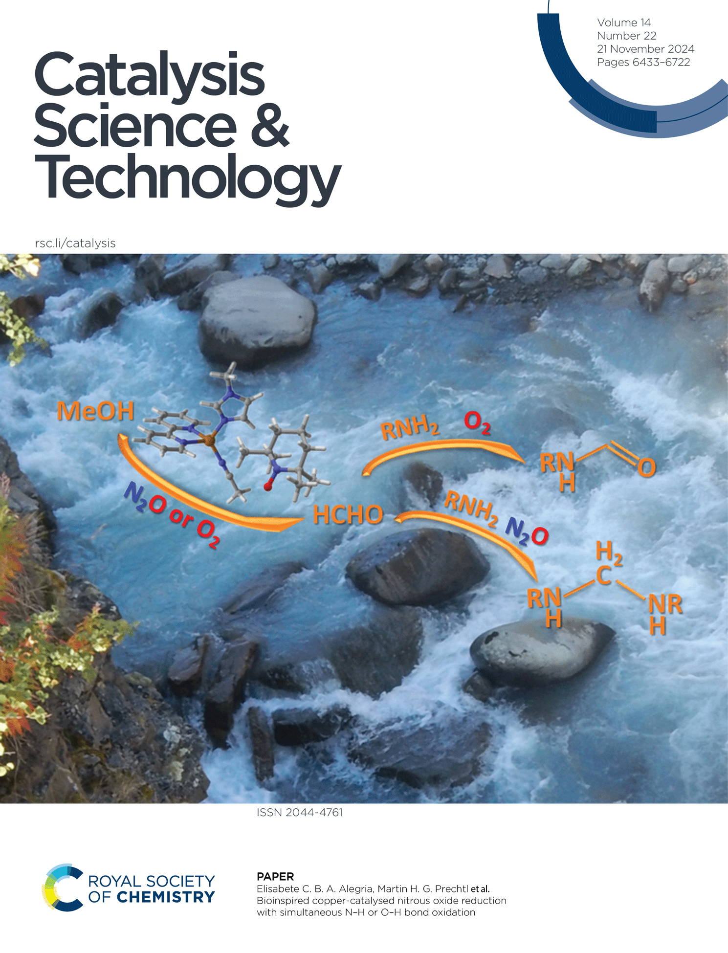 Artigo da professora Elisabete Alegria é capa da revista Catalysis Science & Technology