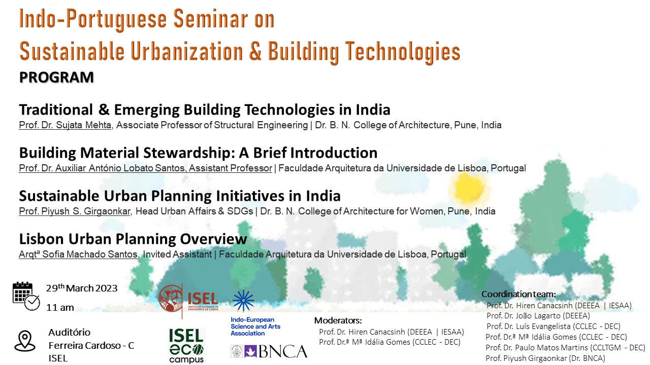Indo-Portuguese Seminar on Sustainable Urbanization & Building Technologies